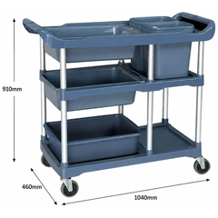 Commercial Kitchen Utility Trolley with 5 Buckets