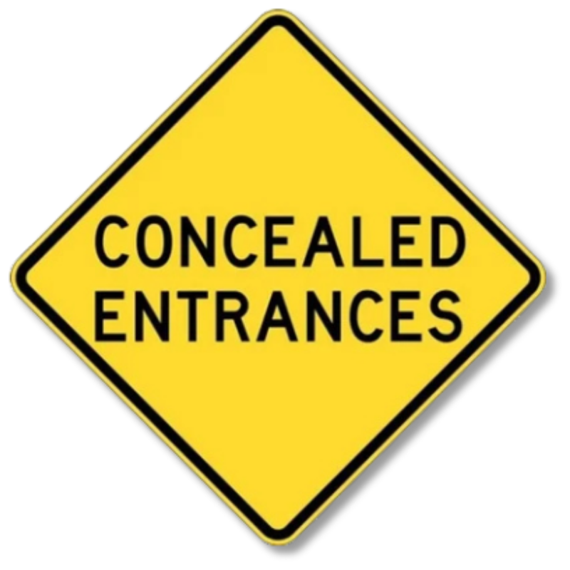 Concealed Entrances Sign Class 1 Reflective 600 x 600mm