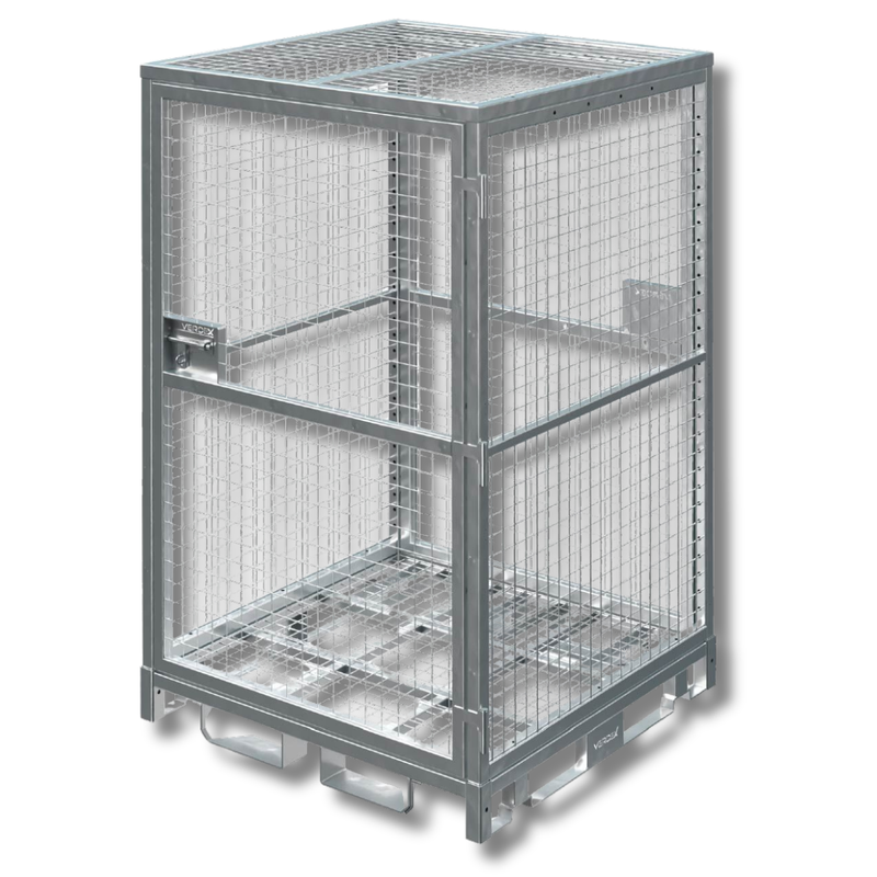 Configurable Full Height Lockable Storage Cage-Hammerox Industrial