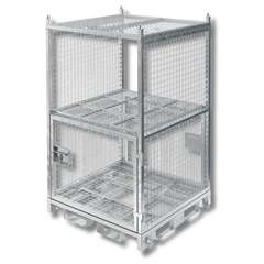 Configurable Full Height Lockable Storage Cage with Shelves & Stacking Roof-Hammerox Industrial