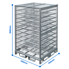 Configurable Full Height Storage Cage with Shelves-Hammerox Industrial