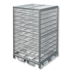 Configurable Full Height Storage Cage with Shelves-Hammerox Industrial