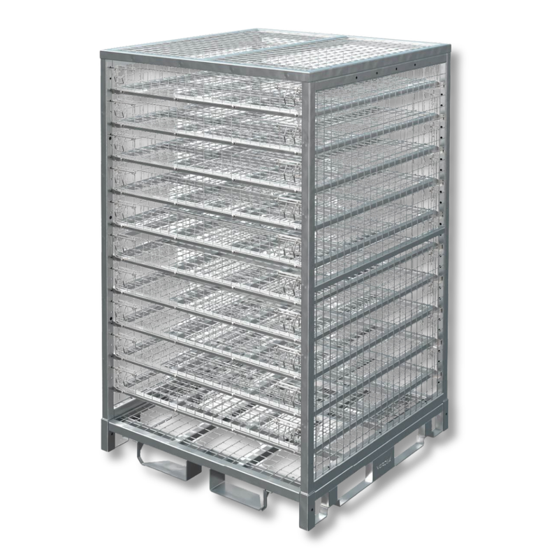 Configurable Full Height Storage Cage with Shelves-Hammerox Industrial