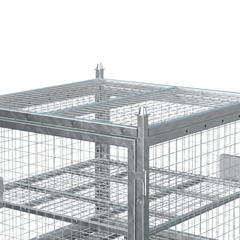 Configurable Standard Height Lockable Storage Cage with Shelves & Stacking Roof-Hammerox Industrial