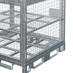 Configurable Standard Height Lockable Storage Cage with Shelves & Stacking Roof-Hammerox Industrial