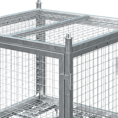 Configurable Standard Height Lockable Storage Cage with Stacking Roof-Hammerox Industrial