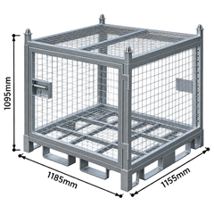 Configurable Standard Height Lockable Storage Cage with Stacking Roof-Hammerox Industrial