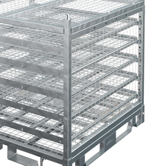 Configurable Standard Height Storage Cage with Shelves & Stacking Roof-Hammerox Industrial