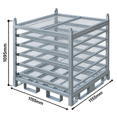 Configurable Standard Height Storage Cage with Shelves & Stacking Roof-Hammerox Industrial