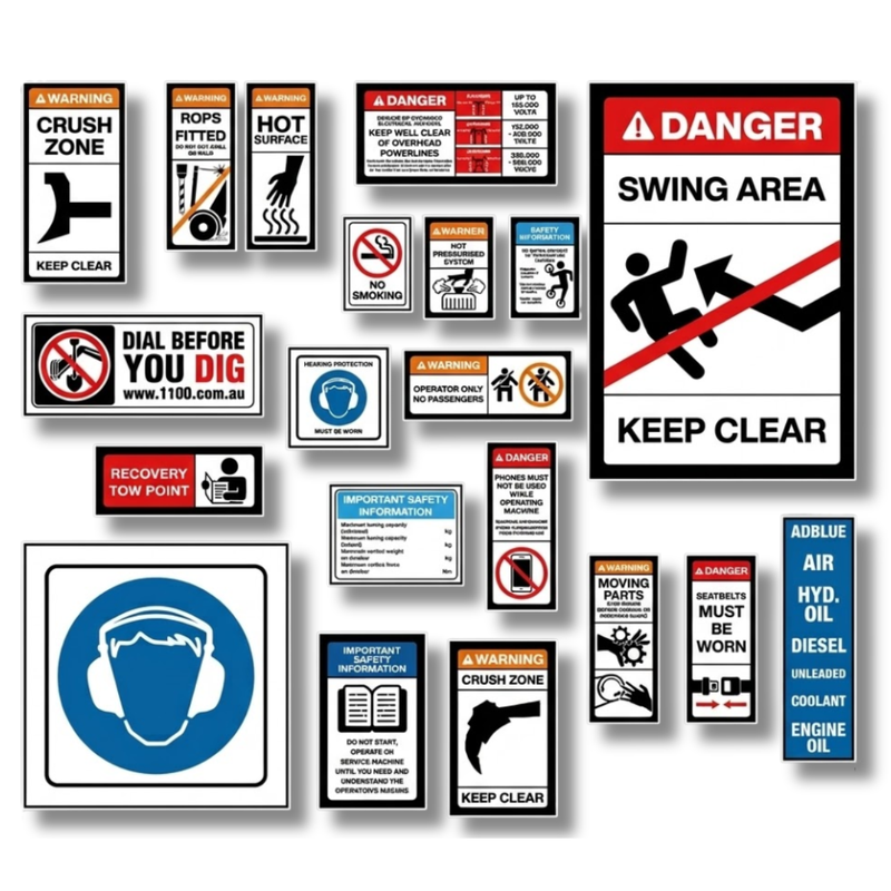 Crawler Dozer Safety Sticker Pack