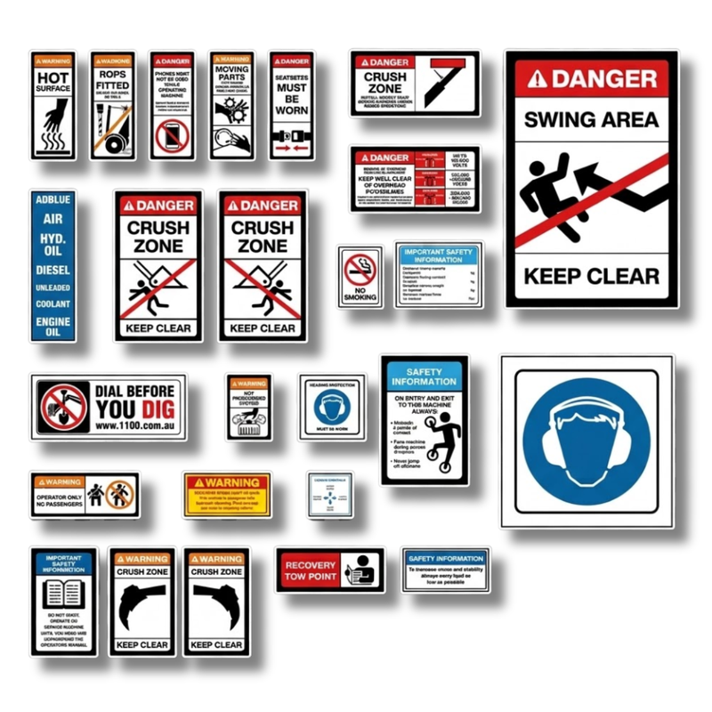 Crawler Loader Safety Sticker Pack