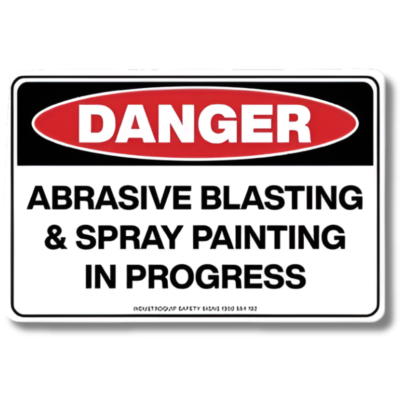 Danger Abrasive Blasting & Spray Painting in Progress Swing Stand Sign