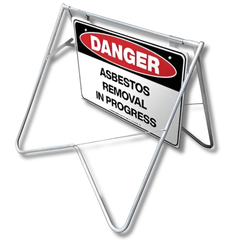 Danger Asbestos Removal in Progress Swing Stand & Sign