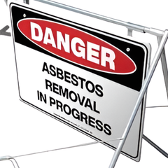 Danger Asbestos Removal in Progress Swing Stand & Sign