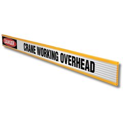 Danger Crane Working Overhead Reflective Plastic Barrier Board 2500 x 135mm
