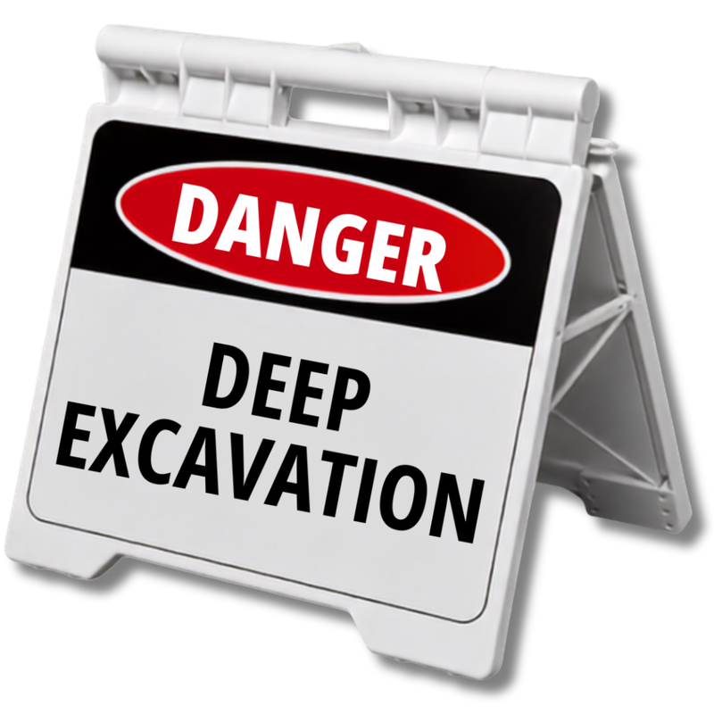 Danger Deep Excavation Heavy Duty A Frame Sign