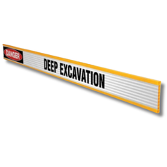 Danger Deep Excavation Plastic Barrier Board 2500 x 135mm