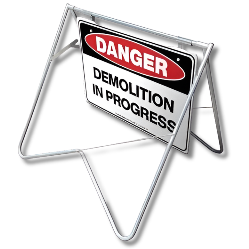 Danger Demolition in Progress Swing Stand & Sign