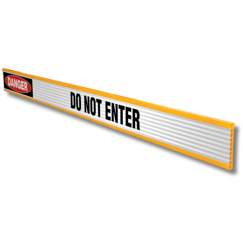 Danger Do Not Enter Reflective Plastic Barrier Board 2500 x 135mm