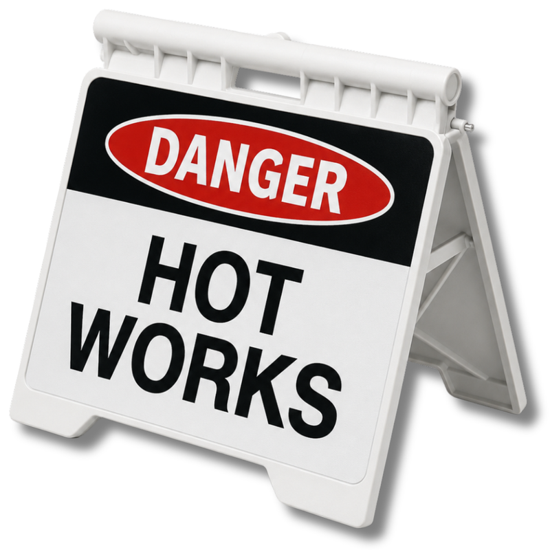 Danger Hot Works Heavy Duty A Frame Sign