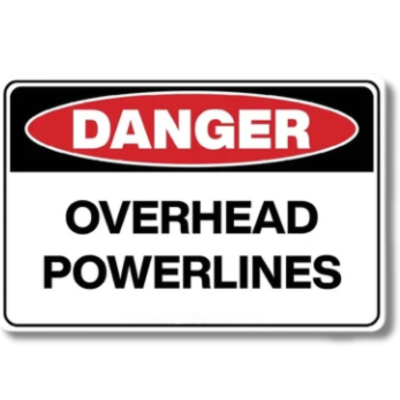 Danger Overhead Powerlines Swing Stand Sign