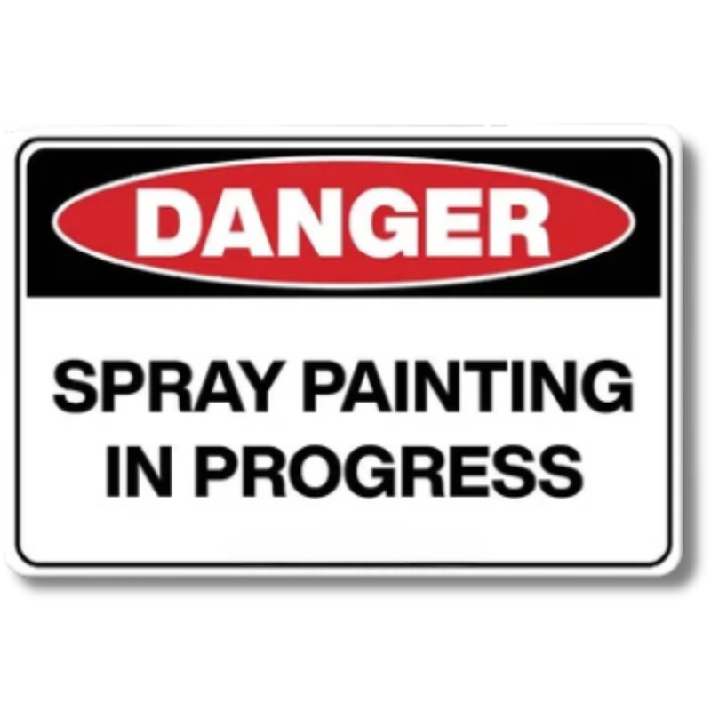 Danger Spray Painting in Progress Swing Stand Sign
