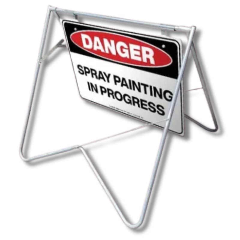 Danger Spray Painting in Progress Swing Stand & Sign