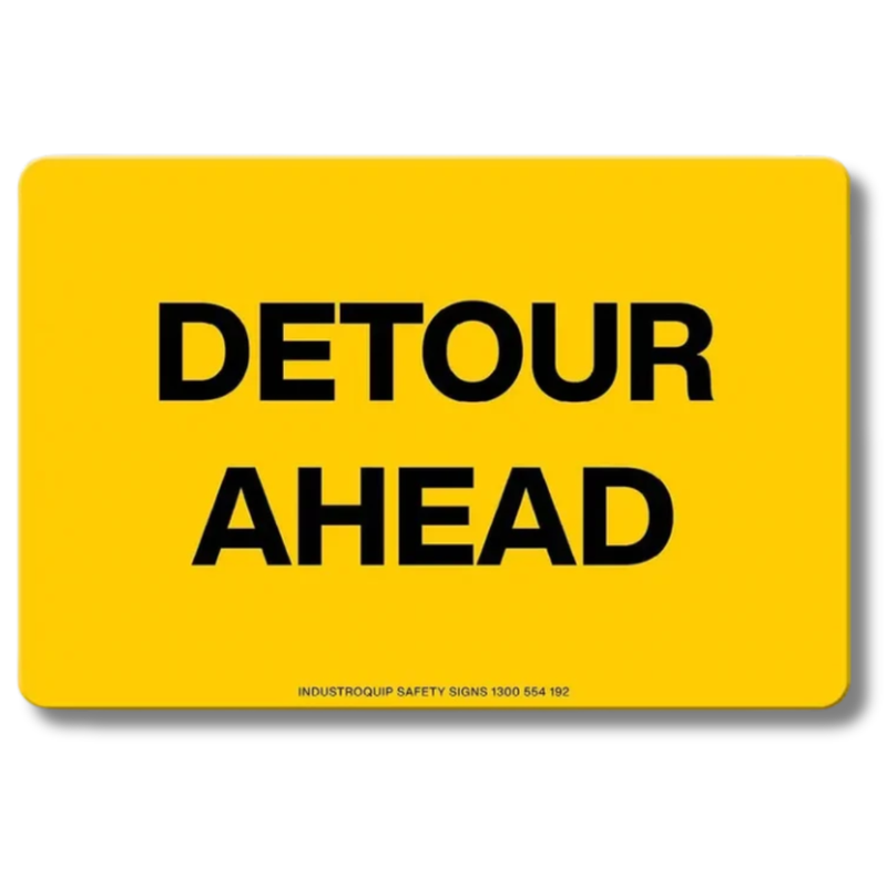 Detour Ahead Swing Stand Sign