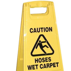Double Sided Wet Carpet & Hoses Caution Sign-Hammerox Industrial