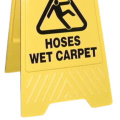 Double Sided Wet Carpet & Hoses Caution Sign-Hammerox Industrial