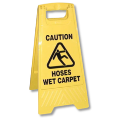 Double Sided Wet Carpet & Hoses Caution Sign-Hammerox Industrial