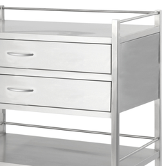 Double Stainless Steel Instrument Trolley with 2 Drawers-Hammerox Industrial
