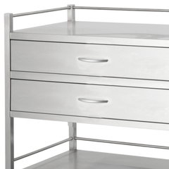 Double Stainless Steel Instrument Trolley with 2 Drawers-Hammerox Industrial