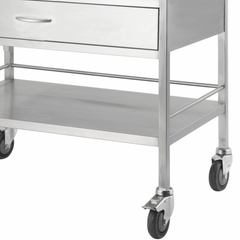 Double Stainless Steel Instrument Trolley with 2 Drawers-Hammerox Industrial