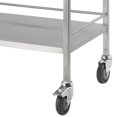 Double Stainless Steel Instrument Trolley with 2 Drawers-Hammerox Industrial