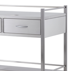 Double Stainless Steel Instrument Trolley with 2 Side by Side Drawers-Hammerox Industrial