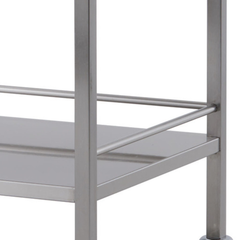 Double Stainless Steel Instrument Trolley with 2 Side by Side Drawers-Hammerox Industrial