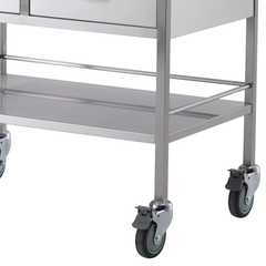 Double Stainless Steel Instrument Trolley with 4 Drawers-Hammerox Industrial