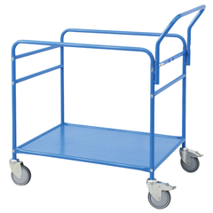 Double Tub Order Picking Trolley Kit with 2 No.10 Red Plastic Tubs-Hammerox Industrial