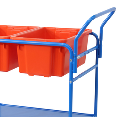 Double Tub Order Picking Trolley Kit with 2 No.10 Red Plastic Tubs-Hammerox Industrial