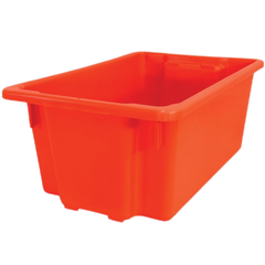 Double Tub Order Picking Trolley Kit with 2 No.10 Red Plastic Tubs-Hammerox Industrial