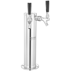 Double Tap Draft Beer Tower Dispenser Stainless Steel