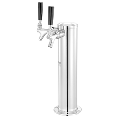 Double Tap Draft Beer Tower Dispenser Stainless Steel
