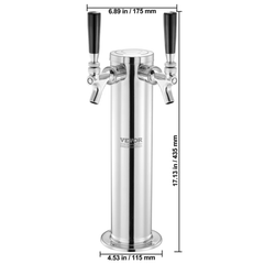 Double Tap Draft Beer Tower Dispenser Stainless Steel
