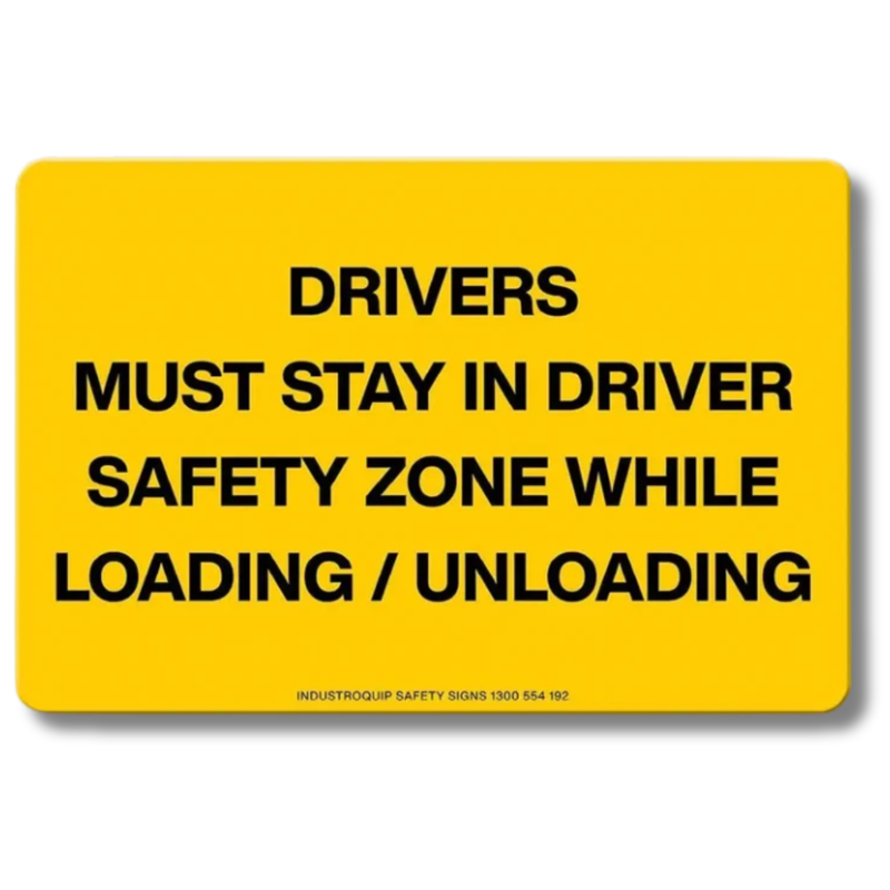 Drivers Must Stay in Driver Safety Zone Swing Stand Sign