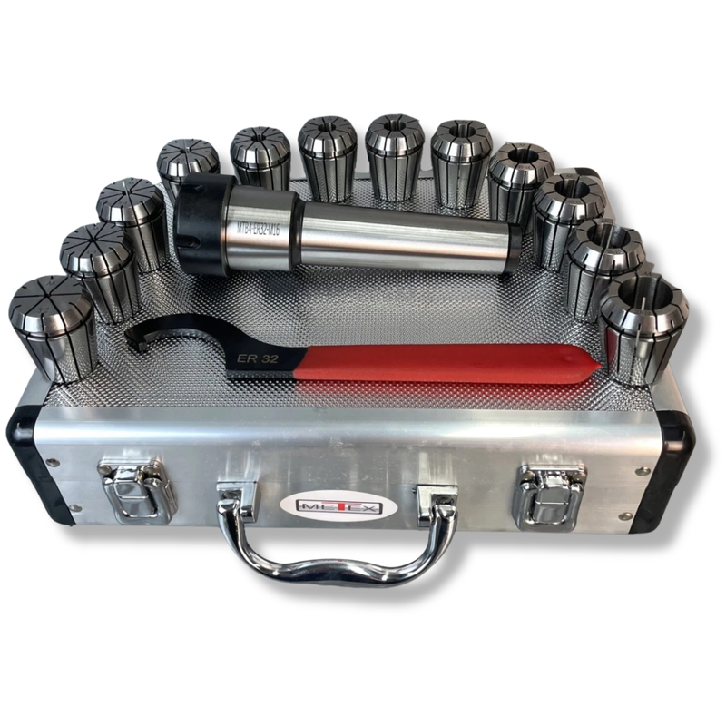 ER32 MT4 Collet Set with Chuck Holder 14 Piece - Metex-Hammerox Industrial