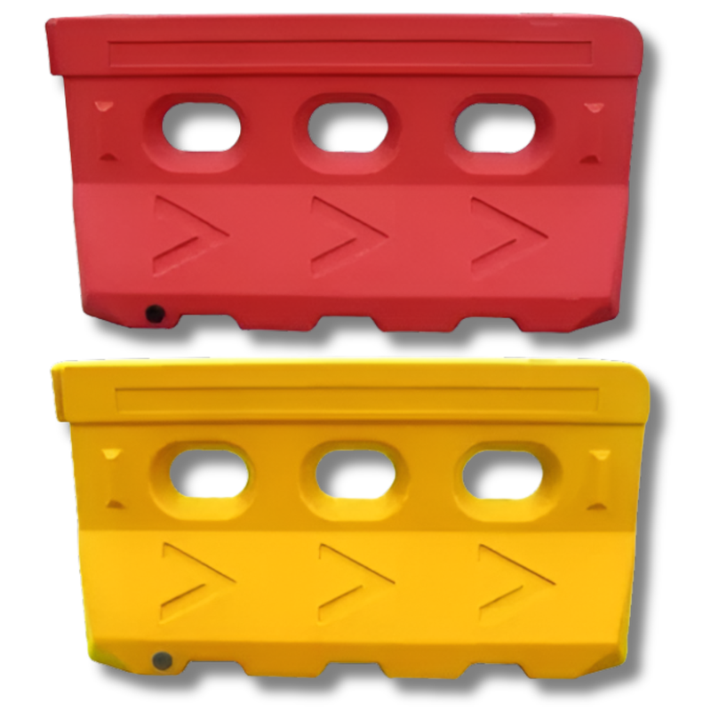 Economy Water Filled Road Safety Barrier Red or Yellow 1410 x 780 x 360mm