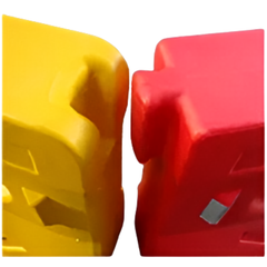 Economy Water Filled Road Safety Barrier Red or Yellow 1410 x 780 x 360mm