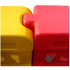 Economy Water Filled Road Safety Barrier Red or Yellow 1410 x 780 x 360mm
