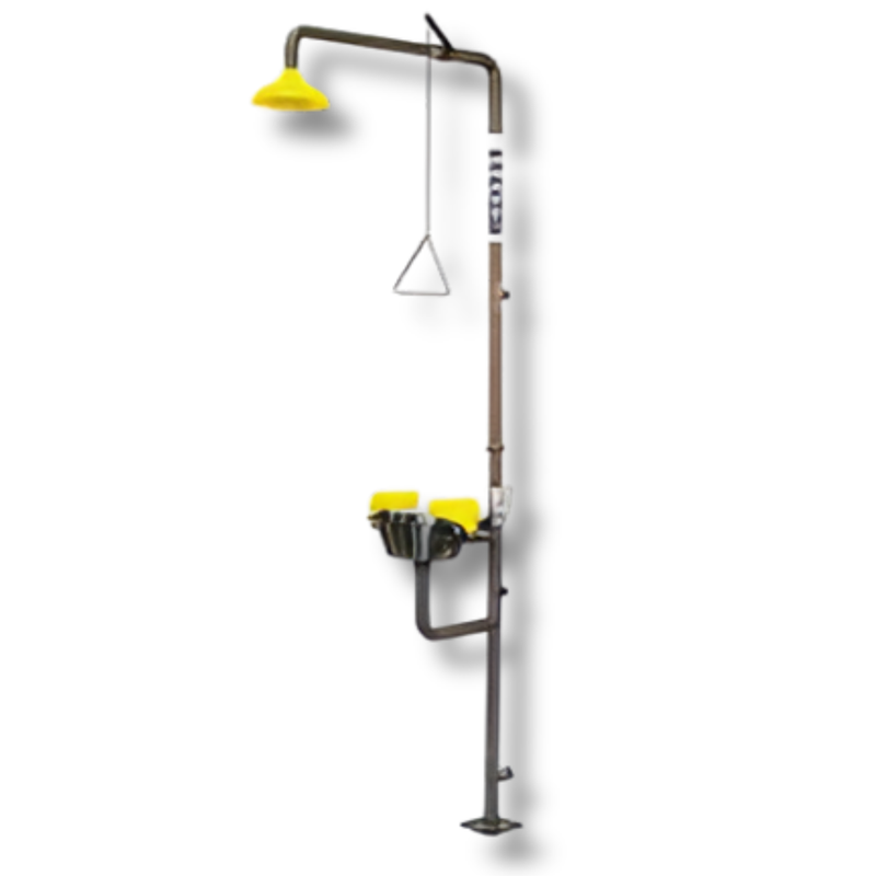 Emergency Safety Shower with Triple Nozzle Eye & Face Wash with Bowl No Foot Treadle